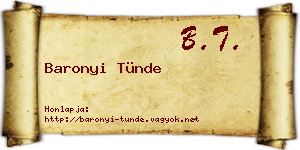 Baronyi Tünde névjegykártya